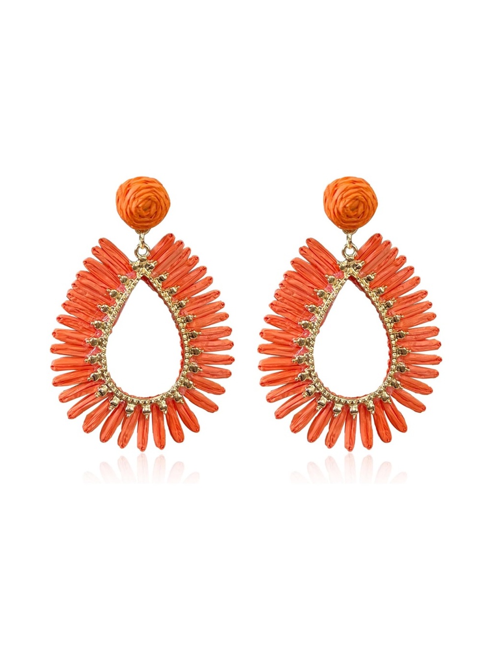 Raffia tassel earrings, bohemian, for summer, beach, light, wicker straw, rattan